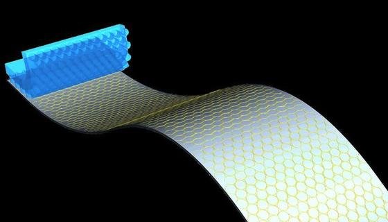 Selbstorganisierende Nanotinten bilden durch Stempeldruck leitfähige und transparente Gitter. 