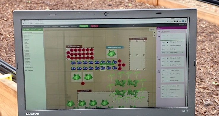 Wie bei einem Computerspiel werden die Pflanzen auf ein virtuelles Feld platziert.