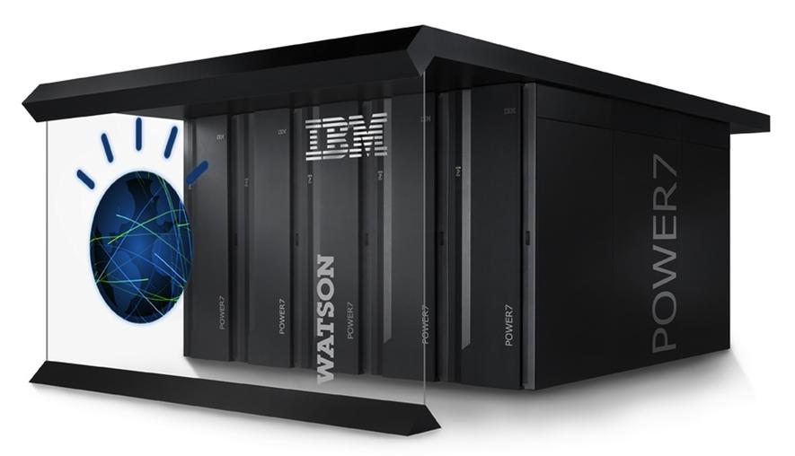 Watson von IBM: Der Supercomputer ist ein Rechnerverbund aus 90 Power 750 Servern mit 16 Terabyte RAM. Jeder einzelne Server besitzt einen Power7-Prozessor mit acht Kernen und einer Taktung von 3,5 Gigahertz.