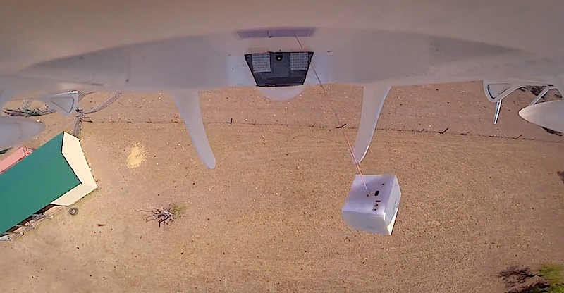 Hier seilte eine Google-Drohne über einer Farm in Australien ein Päckchen mit Hundefutter ab. 