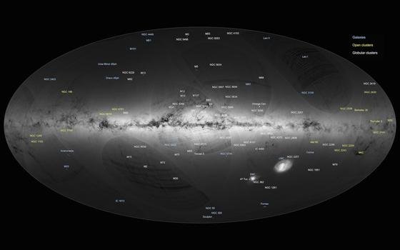 Sag mir, wieviel Sternlein stehen: Die Raumsonde Gaia arbeitet daran. Ihre erste Himmelskarte zeigt die Sternendichte am Nachthimmel. 1,14 Mrd. sollen es laut ESA sein. Und das sind nur ein Prozent der Sterne unserer Galaxie.