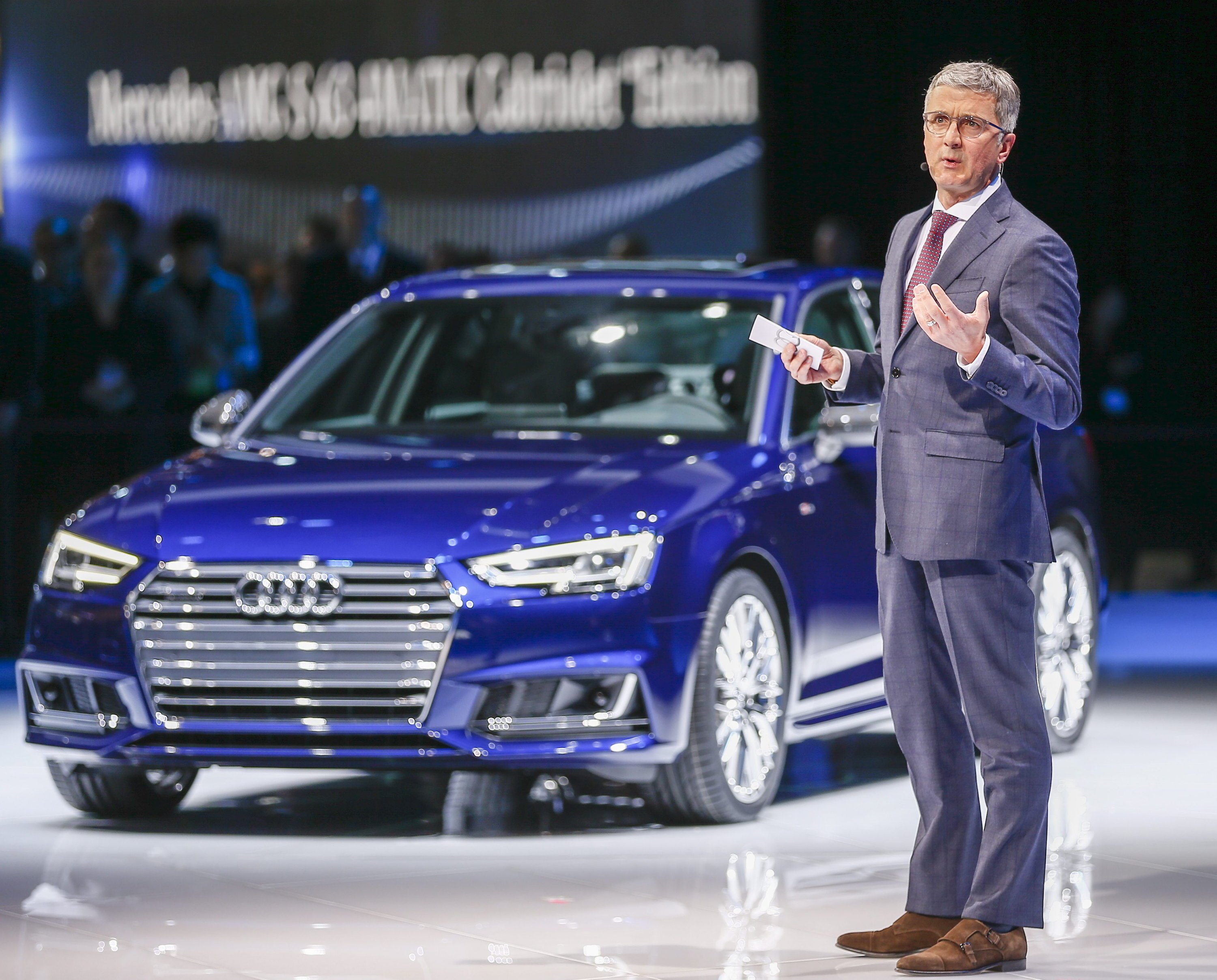 Audi-Chef Rupert Stadler im Januar 2016 auf der Automesse in Detroit: Stadler soll seid 2010 von den Dieselmanipulationen bei Audi gewusst haben.