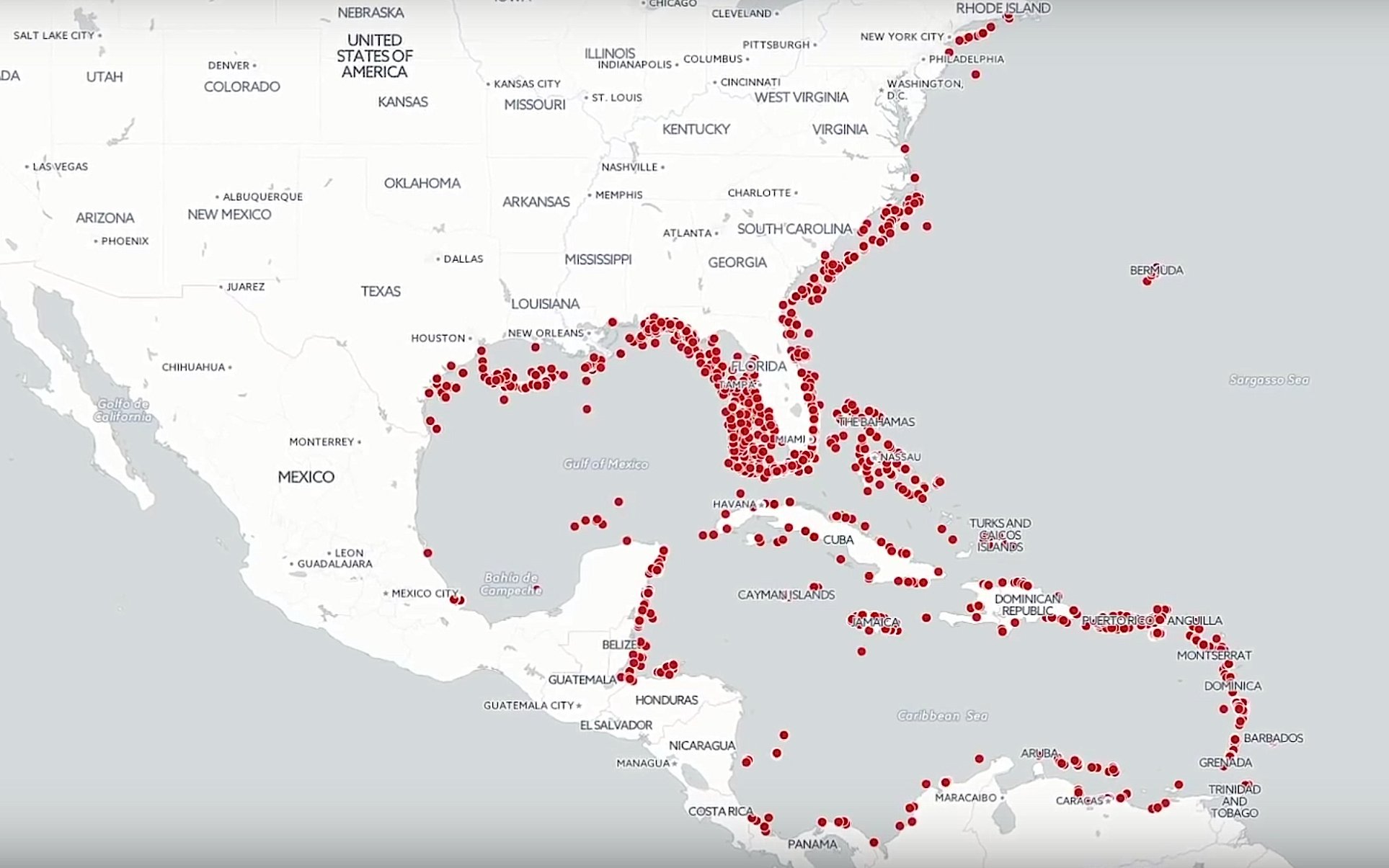 Die Rotfeuerfische breiten sich derzeit vor allem vor den Küsten der Karibik und der südlichen US-Bundesstaaten aus und verdrängen dabei einheimische Fischarten. Inzwischen wurden sie auch schon im Mittelmeer gesichtet.