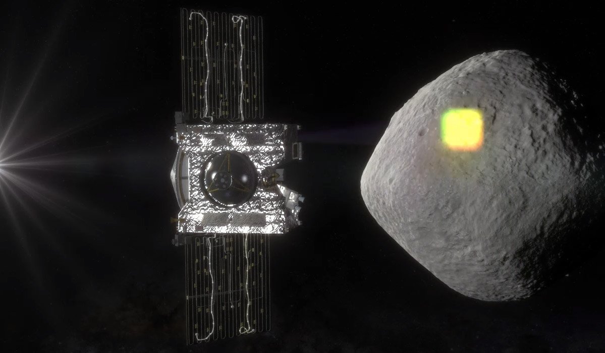 Im September 2016 startete die Nasa die Mission Osiris-Rex. Es ist der erste Versuch der amerikanischen Weltraumbehörde, eine Materialprobe von einem Asteroiden zu nehmen und diese zur Erde zu bringen. Ziel der Mission ist Bennu, ein etwa 500 m großer Gesteinsbrocken in mehr als 650 Mio. km Entfernung. Bennu zählt zu den potenziell gefährlichen Asteroiden, die auf Kollisionskurs mit der Erde sind und die man deshalb genau im Auge behält. 