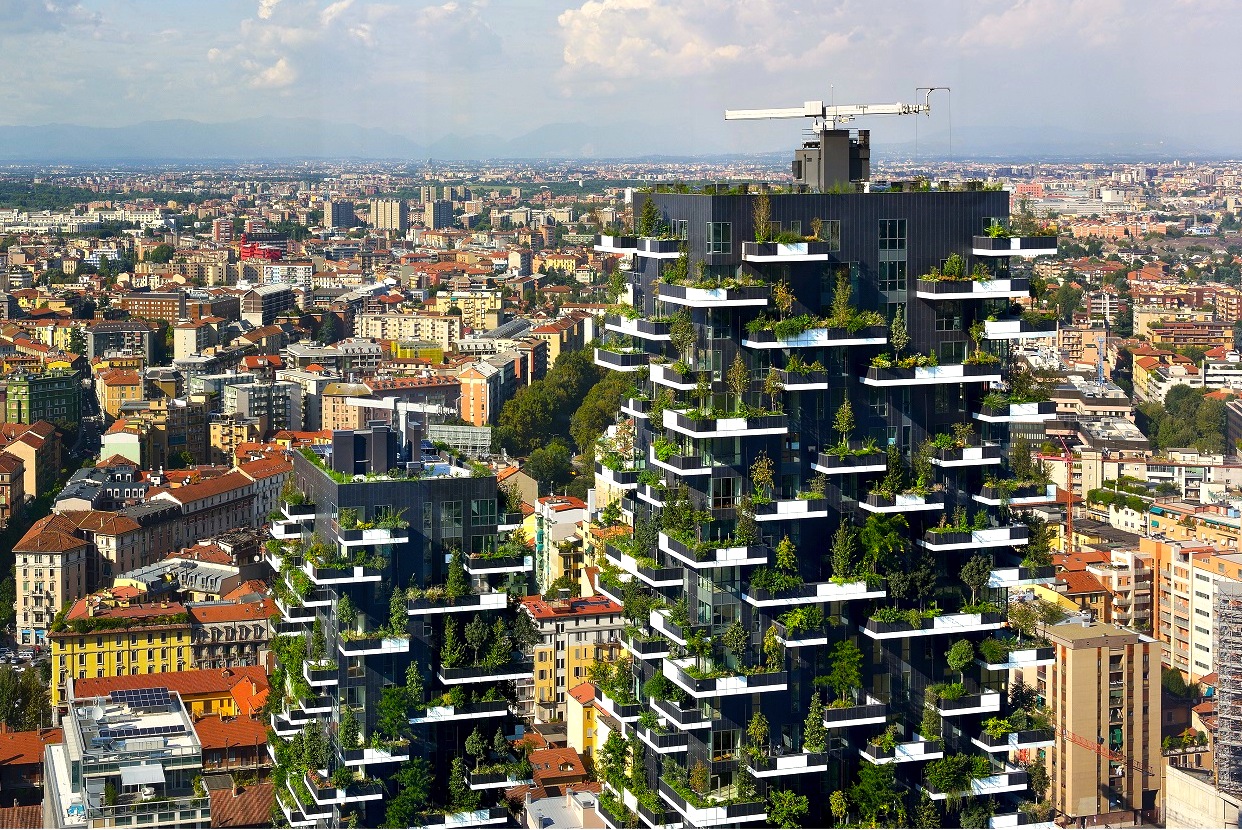 Die beiden Bosco-Türme in Mailand sind schon realisiert. An ihren Außenfassaden wachsen fast 1000 Bäume.