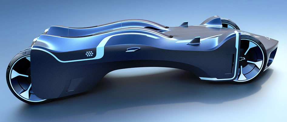 Das von Daniel Simon designte Tron Car für Schanghai Disneyland. 