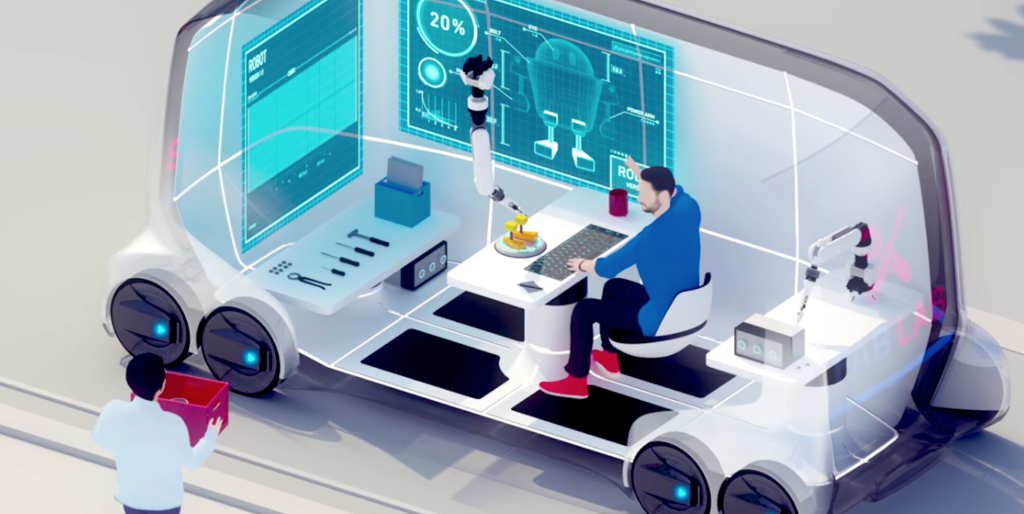 Autonomes Auto von Toyota kann Bus, Büro, Praxis oder Laden sein