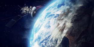 Musterbild: Satellit vor Erde