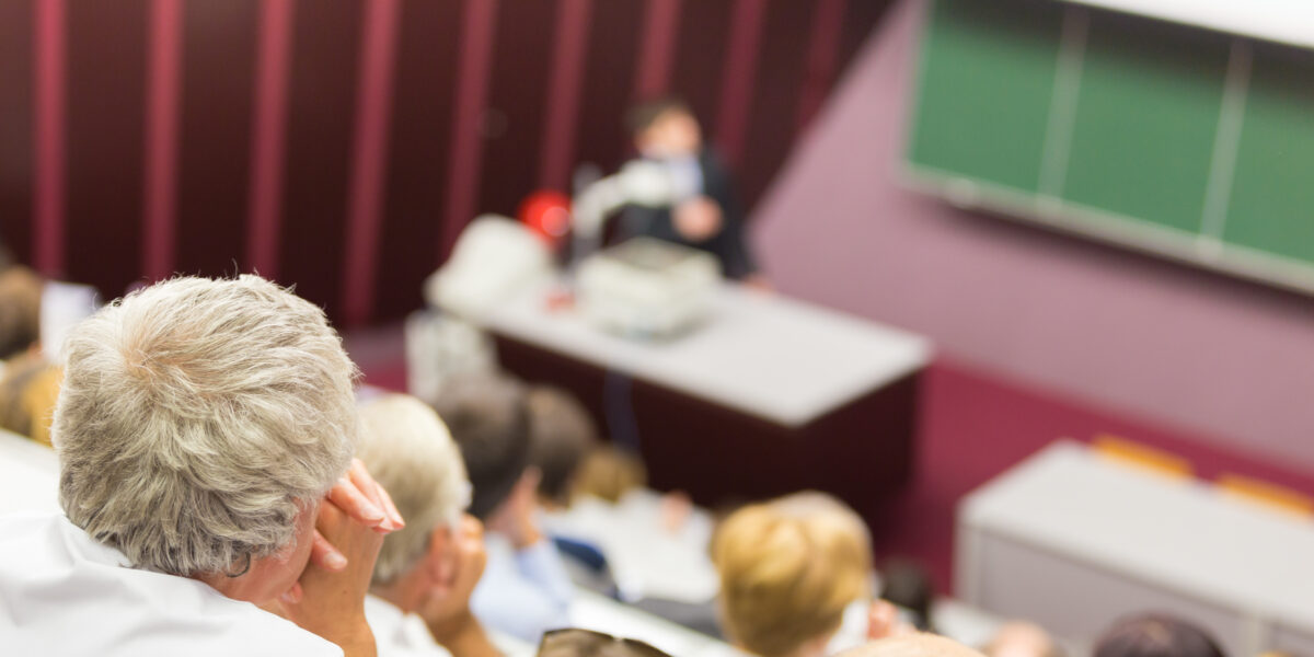 Ein Hörsal an der Uni