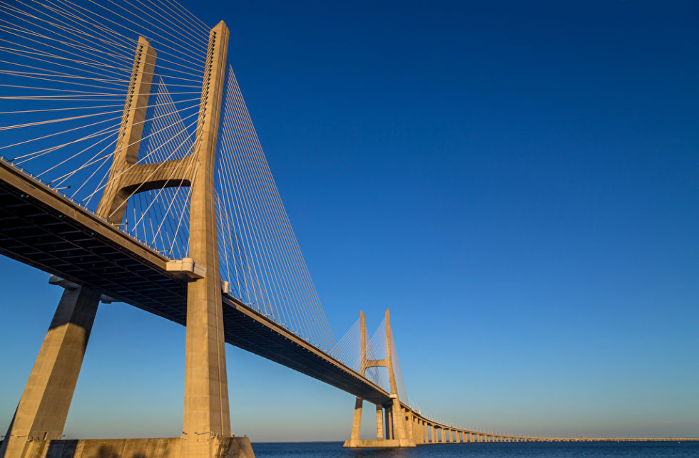  Vasco da Gama bridge in Lisbon Portugal