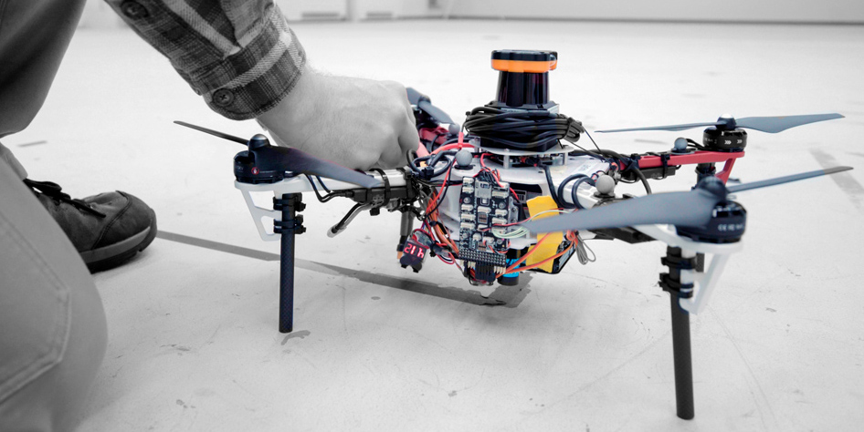 Drohne mit Lasermessverfahren an Bord