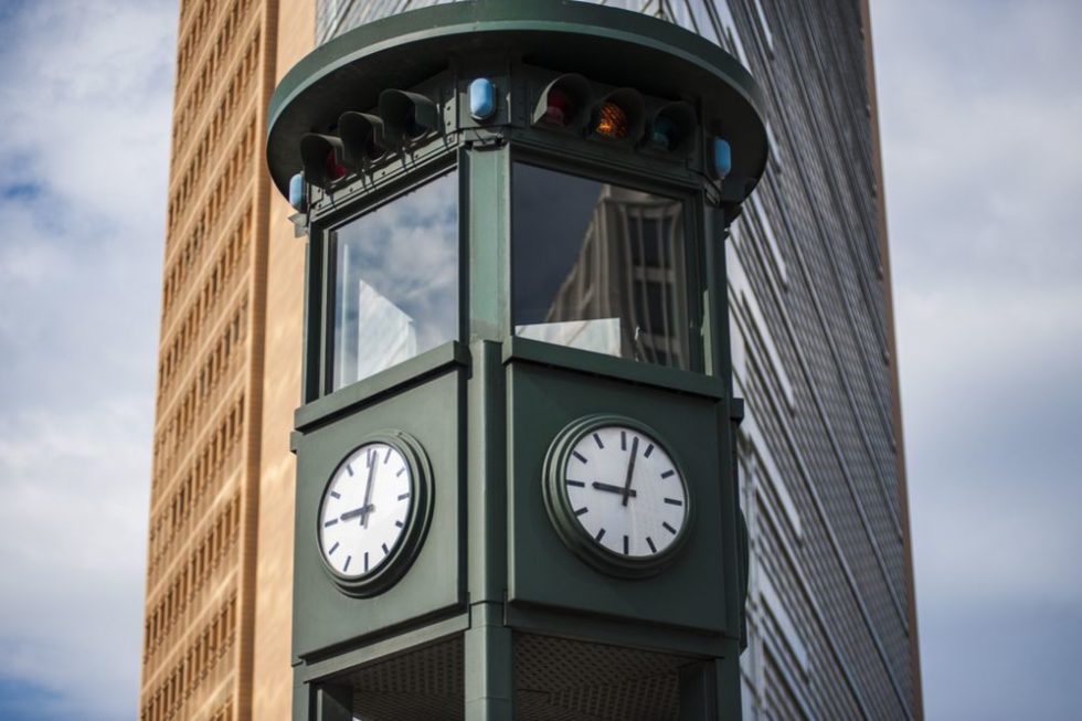 Ampelturm am Potsdamer Platz in Berlin