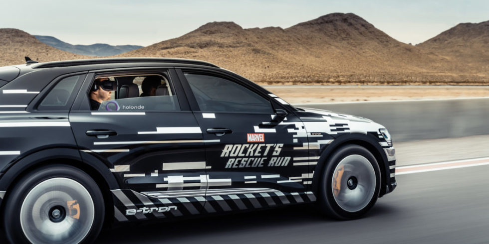 Audi E-tron auf einer Teststrecke in der Wüste Nevadas