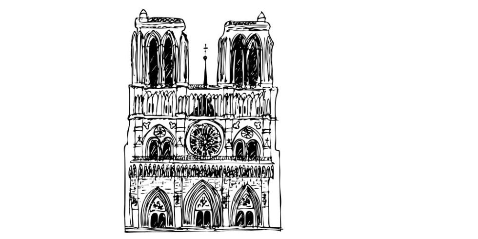 Notre Dame als Zichnung