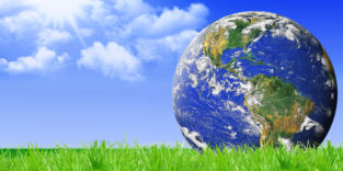 Strahlende Weltkugel für Naturschutz