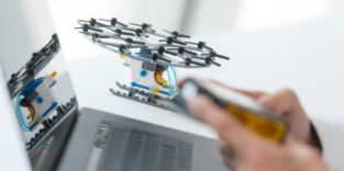 Miniatur-Modell Lufttaxi als Symbolbild