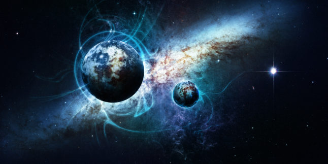 Weltall mit Planeten