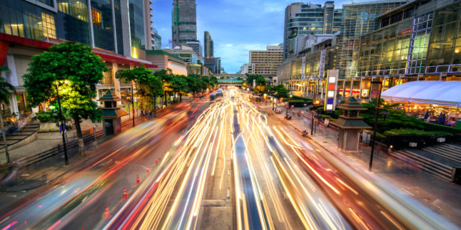 Straßenbild in Smart City