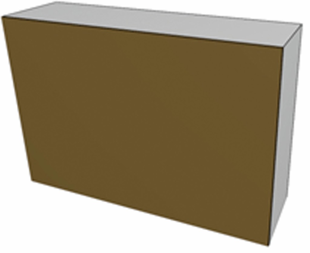 Bild 5 Detaillierte 3D-Darstellung eines Schranks mit Akustik-Front (links) und dessen Akustik-Repräsentation (rechts), bestehend aus einem Quader für den Korpus und einem 1 cm dünnen Quader für die Akustik-Front an der Schrankvorderseite.