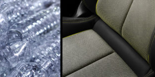 Plastikflaschen und Sitzbezüge