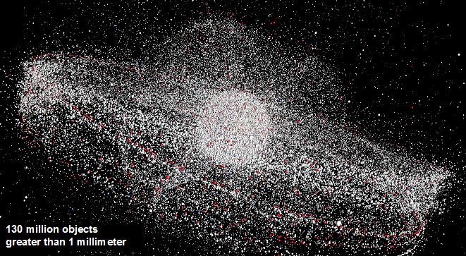 Wenn Teile und Partikel ab einer Größe von einem Millimeter hinzugedacht werden, ist die Erde im Modell kaum noch erkennbar. Foto: Technische Universität Braunschweig