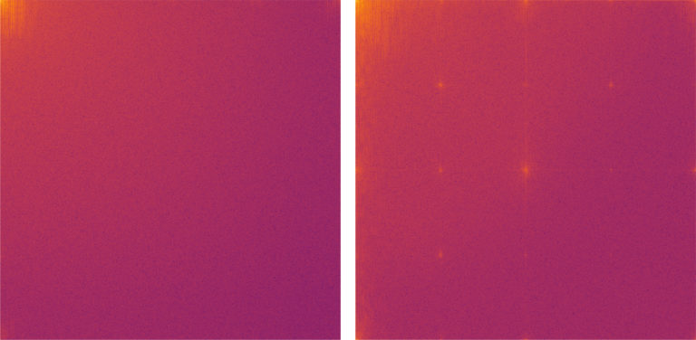 Originalbild (links) und Deep Fake (rechts) nach der Analyse.<br srcset=