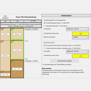 Die kostenfreie Software TensarPave-GMC
