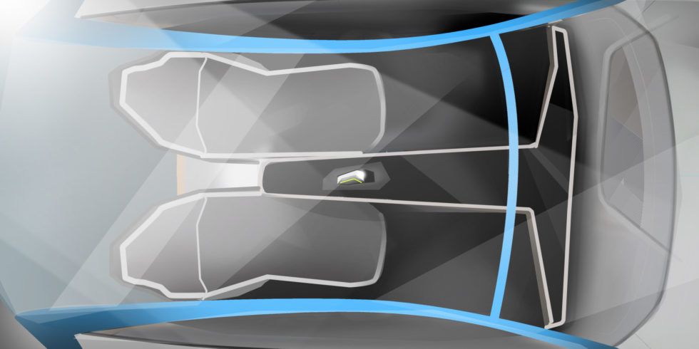 Eine flexible Fahrgastzelle – das Herzstück des Mobilitätskonzepts „Vision Pi“. 
Foto: Fraunhofer IAO