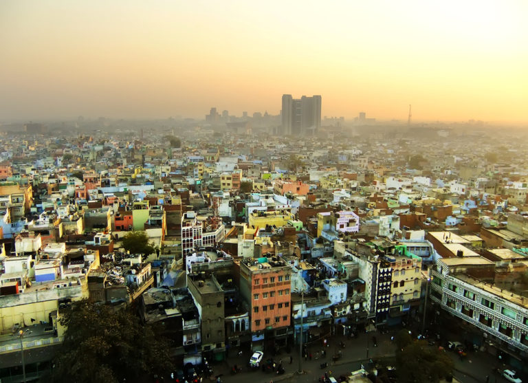 Blick auf Delhi von Jama Masjid in Indien