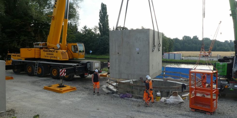 Der Grael-Dükers am Dortmund-Ems-Kanal wird neu errichtet. Foto: Wasserstraßen- und Schifffahrtsamt Rheine