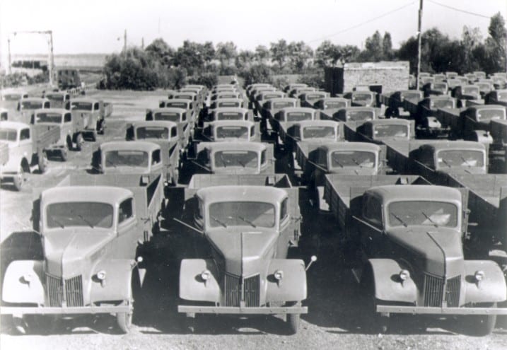 Ford-Lastwagen in Köln, um 1940. Foto: Ford