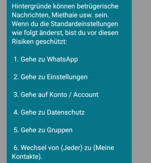 Nachrichten dieser Art kursieren derzeit bei Whatsapp und anderen Messengern. Foto: Screenshot