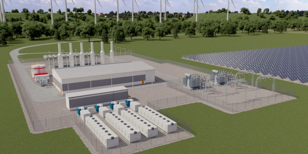 Erneuerbare Energien, Speicher und flexible Wasserstoffmotoren ermöglichen geschlossene Kreislaufsysteme mit 100 % erneuerbarer Energie. Grafik: Wärtsilä