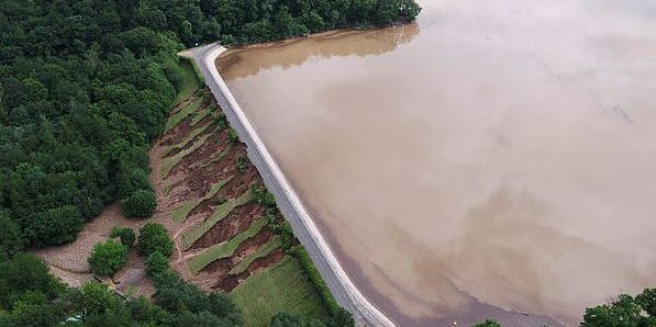 Hochwasser Steinbachtalsperre