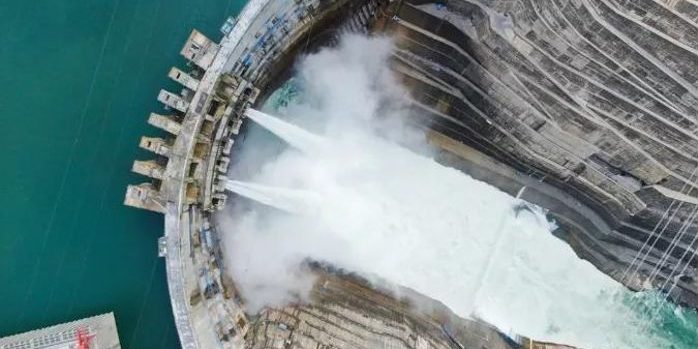 Luftaufnahme Wasserkraftwerk Baihetan