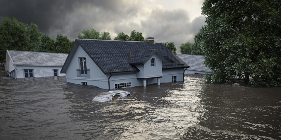 Haus im Hochwasser