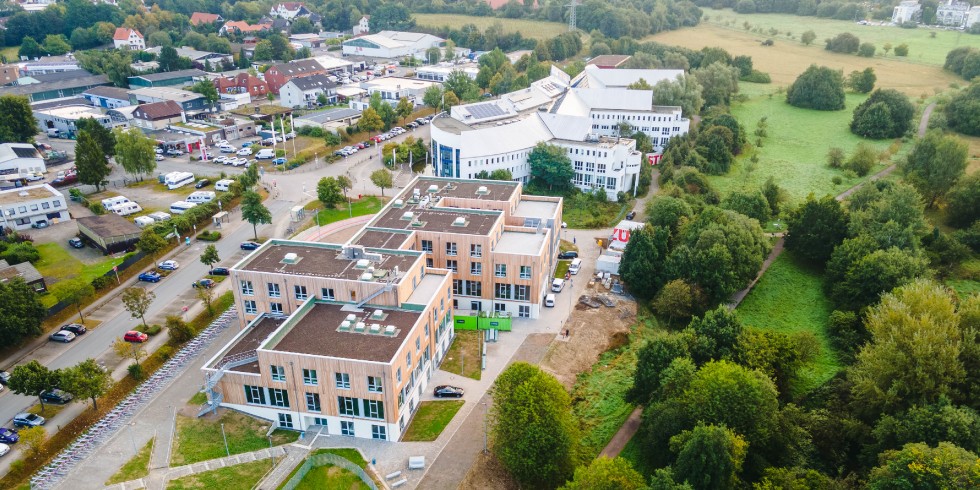 Campuserweiterung: Der Neubau der Universität Witten/Herdecke wurde  in Holzhybridbauweise realisiert. Foto: Züblin / Johannes Buldmann