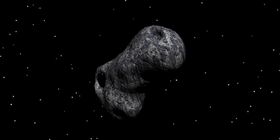 Asteroid im All schwarzer Hintergrund