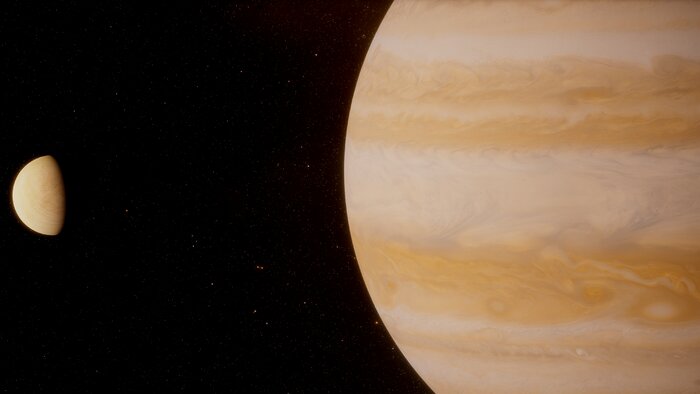 Jupiter und Europa im Vergleich