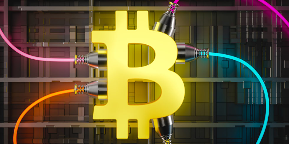 Stromkabel an B des Bitcoin