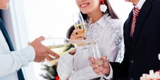 Sekt trinken mit Kollegen