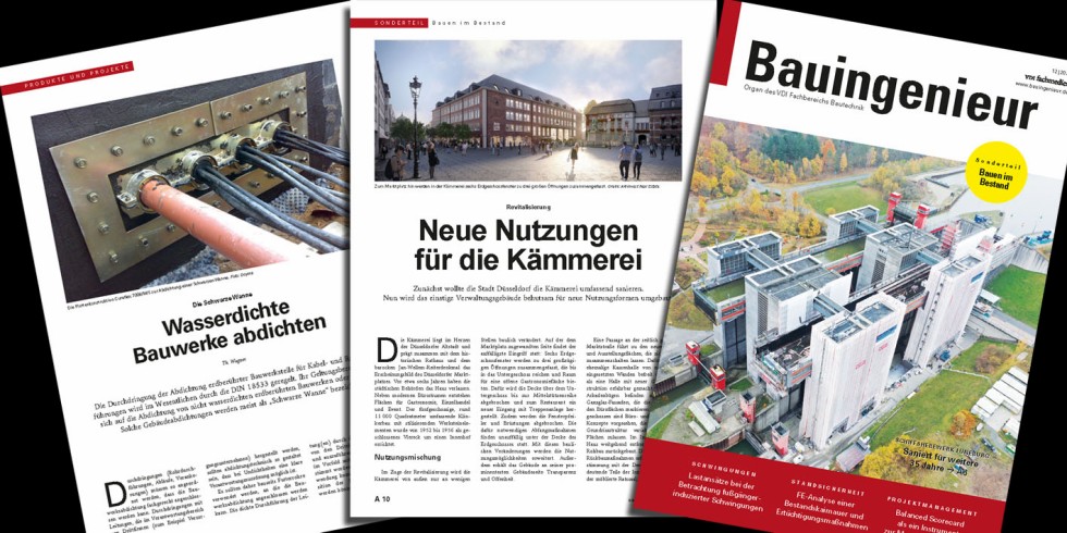 Das Titelbild der Fachzeitschrift Bauingenieur zeigt in der Ausgabe 12/2021 das Schiffshebewerk in Lüneburg, über dessen Sanierung ein ausführlicher Bericht zu lesen ist. Foto: VDI Fachmedien