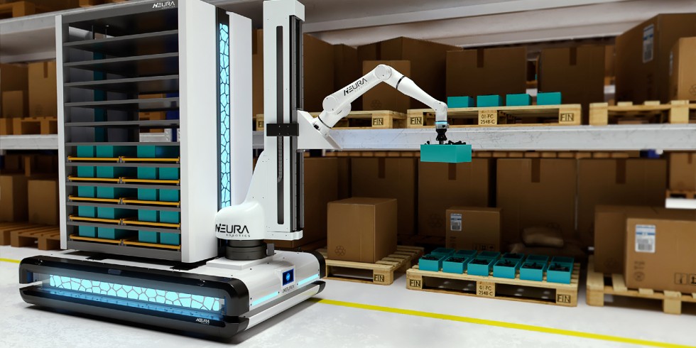 Cobot auf einem AMR. Foto: Neura Robotics GmbH