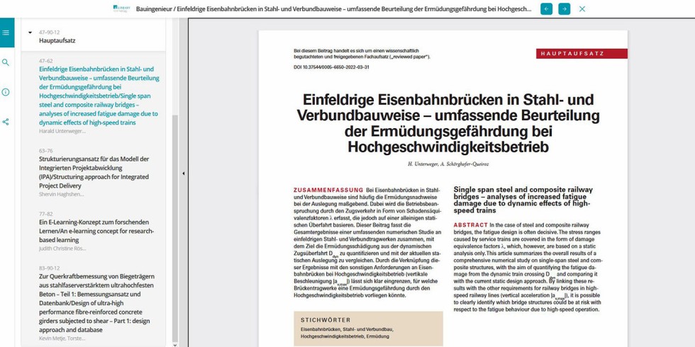 Alle Artikel eines Heftes sind über die eLibrary auch online strukturiert zugänglich. Foto: VDI-Fachmedien / K. Klotz