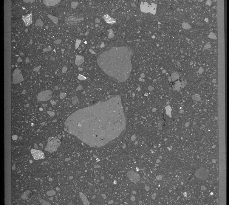 Röntgen-Computertomographiebild der Mond-Bohrkernprobe. Foto: University of Texas, Austin