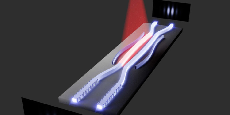 Laser mit zwei Lichtbahnen
