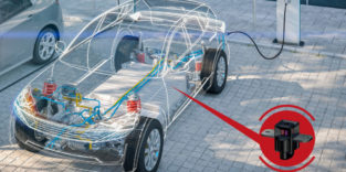 Animation eines E-Autos mit Trennschalter