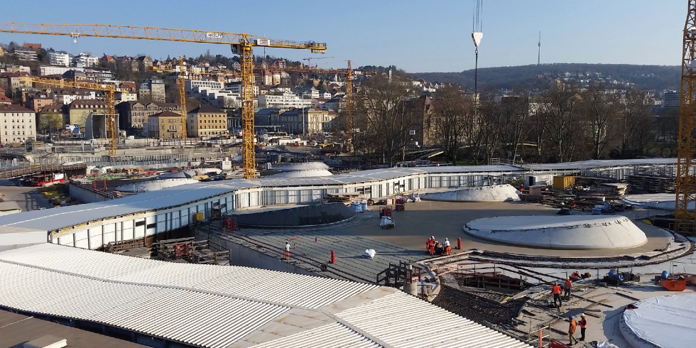 Blick über die Baustelle von Stuttgart 21. Foto: A. Hilse