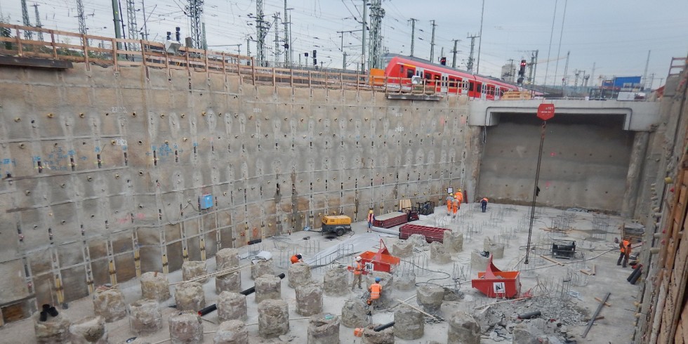 Gründungs- und Verbaumaßnahmen im Bereich der neuen Tunnelblöcke 18 bis 23. Foto: CDM Smith
