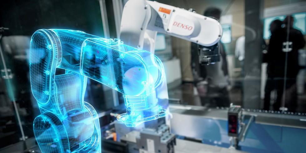 Industrieroboter im Maschinenbau: Fabriken mit vernetzten Maschinen können immer effizienter produzieren und sich damit zum Beispiel besser auf spontane Eilaufträge einstellen. Grafik: Siemens 